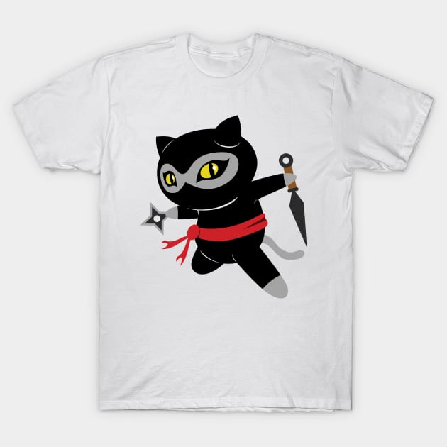 Ninja Cat Strikes! T-Shirt by The Toku Verse